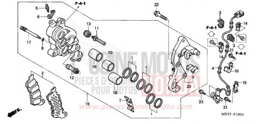 FRONT BRAKE CALIPER (CBF500A) CBF500A4 de 2004